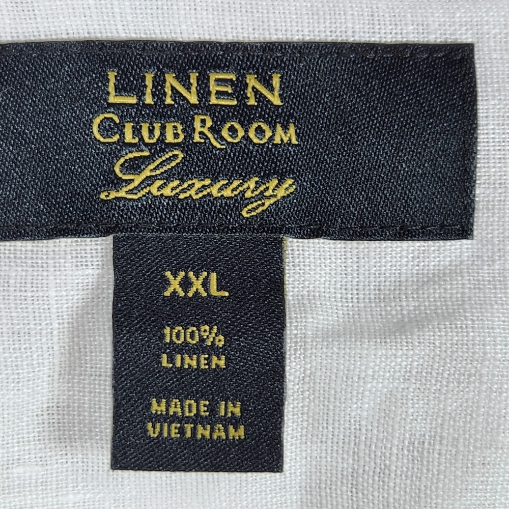 Club Room Lux Linen Shirt Womens XXL White Mandarin Collar Long Sleeve Office - Picture 3 of 7
